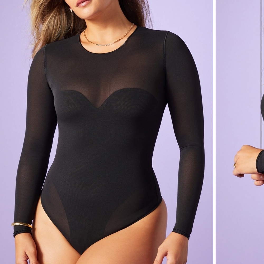 NWT YITTY Mesh Me Smoothing Sleeved Thong Bodysuit Size XS (4)